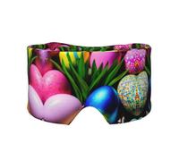 Colorful Easter Eggs Print Sleep Eye and Ear Muffs Mask - Adjustable Yoga Travel Headband, Keep Warm Shading Comfortable Aid