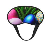 Colorful Easter Eggs Print Sleep Mask for Side Sleepers Cup-Shaped Blackout Eye Mask Shades Cover for Men and Women