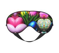 Colorful Easter Eggs Print Soft Eye Mask â€“ Comfortable Sleep, Blocks Light, Full Eye Coverage, Ideal for Travel, Meditation