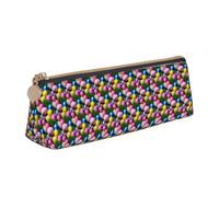 Colorful Easter Eggs Print Triangular Pencil Case Large-Capacity Stationery Organizer Commute Supplies Pouch