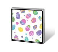Colorful Easter Eggs Printed Square Brooches Colorful Fashion Pins Badge for Backpacks Shirts Scarf