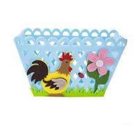 Colorful Easter Felt Storage Baskets Featuring Cute Bunny and Chicken Motifs for Various Occasions (blue)