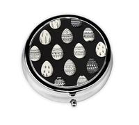 Colorful Eggs Daisy Small Pill Box 3 Compartment Portable Pill Box for Purse Pocket Easter Mini Medicine Organiser for Daily Vitamin Fish Oil Storage