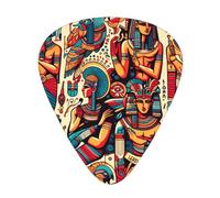 Colorful-Egypt-Gods 12 Pack Guitar Picks With 3 Thicknesses And Storage Box, Abs Plectrums For Electric Bass Guitar Players