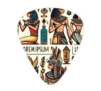 Colorful-Egyptian-Gods 12 Pack Guitar Picks With 3 Thicknesses And Storage Box, Abs Plectrums For Electric Bass Guitar Players