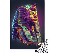 Colorful Egyptian Pharaoh Mask Jigsaw Puzzles Puzzle for Adults Kids. 1000 Pieces Whimsical Challenge Toy Educational Game Home Decoration for Adults& Kids Age 14 Years Up 52x38cm/1000pcs