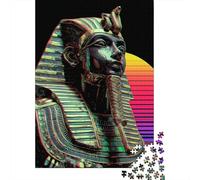 Colorful Egyptian Pharaoh Statue Jigsaw Puzzles Puzzle for Adults Kids. 1000 Piece Whimsical Challenge Toy Educational Game Home Decoration for Adults& Kids Age 14 Years Up 70x50cm/1000pcs