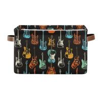 Colorful Electric Guitar Storage Basket Storage Bin Collapsible Closet Organizing Storage Cubes for Home Cloth with Handle 2 Pack