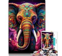 Colorful Elephant 1000 Piece Jigsaw Puzzle for Adults And Teenagers,Educational Toy Funny Family Games Unique Home Decor (75x50cm)