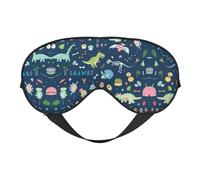 Colorful Elephant and Lea Print Soft Eye Mask/Sleep Eye Mask/Blackout Eye Mask, Suitable for Travel/Office/Yoga/Nap