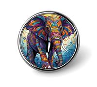 Colorful Elephant Button Pin,Design Your Own Personalized Pin Back Button Badges Exquisite Round Badge Travel Brooch Metal Decorative Pins for Hat Clothes Backpack