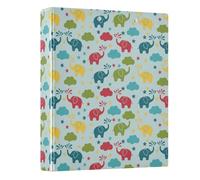 Colorful Elephant Cloud Star 3 Ring Binder 1.5 Inch Round Ring Binder View Binder Holds 200 Documents for Home School Office Use