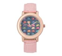 Colorful Elephant Fashion Women's Wrist Watches Analogue 3 Hand