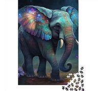 Colorful Elephant Forest1 Wooden Jigsaw Puzzle for Adults 1000 Piece Puzzles for Teenagers Creative Jigsaw Puzzles Family Challenging Games Toys 1000pcs (75x50cm)