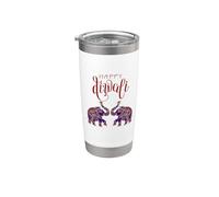 Colorful Elephant Happy Deepavali Diwali for Hindus Stainless Steel Insulated Tumbler