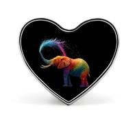 Colorful Elephant Heart Shape Badge Button Pins Brooches