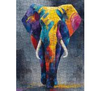 Colorful Elephant Jigsaw Puzzle 6000 Piece, Puzzles for Adults 6000, The Impossible Challenge, Jigsaw Puzzle Games Classic Educational, Wooden Puzzles, for Home Wall Decoration Gift FNKL1-93