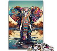 Colorful Elephant JigsawPuzzle 1000 Pieces for Adults,Challenging Game And Family Play for Is Ideal As A Gift for The Whole Family (50x75cm)