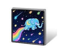 Colorful Elephant Lapel Pins Patriotic Pin for Men Women Square Metal Badge Brooch Accessories Party Favors, Hat Suit Decorations Enamel Lapel Pins Aluminum Alloy