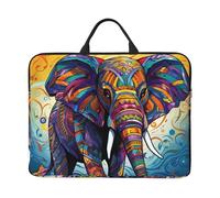 Colorful Elephant Laptop Case 14 Inch Laptop Sleeve Computer Carrying Bag Shockproof Protective Notebook Case Portable Laptop Bag Waterproof Briefcase Bag for Men Women