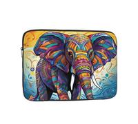 Colorful Elephant Laptop Sleeve for Women Men, 15 Inch Waterproof Laptop Bag Lightweight Notebook Computer Cover Bag