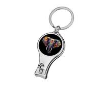 Colorful Elephant Nail Clipper Portable Metal Fingernail and Toenail Clippers Cutters with Bottle Opener Keychain