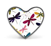 Colorful Elephant Painting Heart Lapel Pin Metal Brooch Pin, Lightweight Round Badge for Shirts, Hats, Jackets