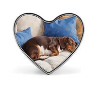 Colorful Elephant Painting Lapel Pin Heart Brooches And Pins - Metal Badge for Shirts, Jackets, Hats | Durable Fashion Accessory & Gift for Men, Women, Events, Dachshund, Love form