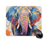 Colorful Elephant Painting Mouse Pad Square Laptop Mouse Mat Cute Computer Mousepad Keyboard Pad Non-Slip Desk Pads for Gaming Office Work Home 25 * 30cm