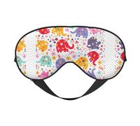 Colorful Elephant Print Sleep Eye Mask Comfortable with Adjustable Strap Soft Shade Blackout Eye Cover Blindfold