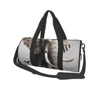 Colorful Elephant Printed Canvas Travel Duffel Bag - Gym Sports Bag with Large Capacity for Weekend Business Travel