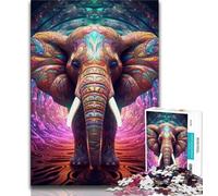 Colorful Elephant Puzzles for Adults And Teenagers,Challenging To Complete But Fun And Humorous Educational Game for Birthday (38x26cm)