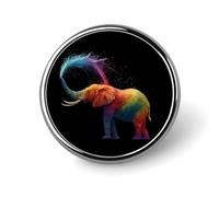 Colorful Elephant Round Badge Funny Button Pins Brooches
