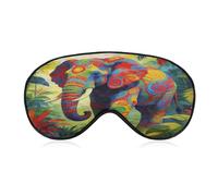 Colorful Elephant Sleep Mask Block Light Eye Sleep Shade Cover Comfortable Lightweight Sleeping Blindfold Soft Breathable Night Eye Cover Adjustable Band Eye Mask for Men Women