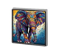 Colorful Elephant Square Badges Metal Memorial Pins Exquisite Button Badge Lapel Pins Fashion Square Brooch Crafts Gifts Clothes Decorative Pin for Adult Brooch