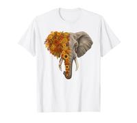Colorful Elephant with Sunflowers Spring Flowers Floral T-Shirt