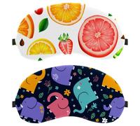 Colorful Elephants 2-Pack Light-Blocking Soft Breathable Eye Masks Sleep Mask Eye Patch