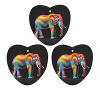 Colorful Elephants Car Air Freshener, 3 Pcs Love form Hanging Air Freshener Cards, Long Lasting Fragrance Scented Cards for Car, Home, Office White-style
