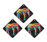 Colorful Elephants Car Air Freshener, 3 Pcs Rhombus Hanging Air Freshener Cards, Long Lasting Fragrance Scented Cards for Car, Home, Office White-style