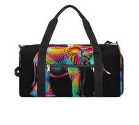 Colorful Elephants Gym Bag for Men Women, Waterproof Gym Tote Bags, Large Duffel Bag for Travel Workout