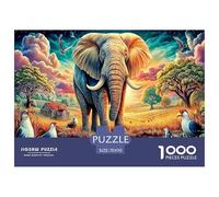 Colorful Elephants Puzzle 1000 Pcs Jigsaw Puzzle Challenge Paper Eco-friendly Puzzle for Adults & for Age 12 And Up 70x50cm/1000pcs