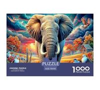 Colorful Elephants Puzzles for Adults, 1000 Piece Impossible Puzzles Challenge Toy for Adults& Kids Age 12 Years Up 70x50cm/1000pcs