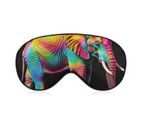 Colorful Elephants Sleep Mask with Adjustable Strap, Breathable Sleep Masks for Women Men, Soft Eye Mask for Side Sleepers, Travel, Office Nap, Airplane & Blocking Light
