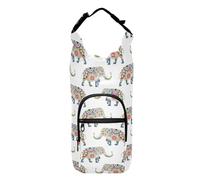 Colorful Elephants Water Bottle Sling Bag Stylish Water Bottle Insulated Sleeve Water Bottle Accessories Fits 20/24/32/40 oz Bottles