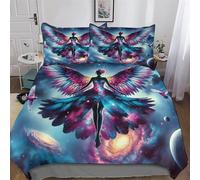 Colorful Elves Duvet Cover Set 3D Bedding Set Microfiber Comforter Cover 3pcs with Pillow Shams, Zipper, Soft Lightweight Quilt Covers for Kids, Youth And Adult Double (200x200cm)