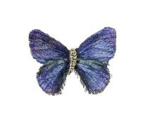 Colorful Embroidered Butterfly Brooch Pin for Women, Handmade Fabric Butterfly Lapel Pin, Elegant Insect Badge Jewelry Gifts for Dresses Suits Hats, M, Alloy Steel, no gemstone