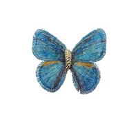 Colorful Embroidered Butterfly Brooch Pin for Women, Handmade Fabric Butterfly Lapel Pin, Elegant Insect Badge Jewelry Gifts for Dresses Suits Hats, M, Alloy Steel, no gemstone