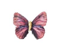 Colorful Embroidered Butterfly Brooch Pin for Women, Handmade Fabric Butterfly Lapel Pin, Elegant Insect Badge Jewelry Gifts for Dresses Suits Hats, M, Alloy Steel, no gemstone