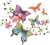 Colorful Embroidered Flowers Butterfly Applique,Iron on/Sew Decoration Cute Sew On Applique Patches for Clothing Large Colorful Patches for Clothes Decorative
