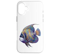 Colorful Emperor Angelfish Marine Ocean Fish Abstract Art Case for iPhone 16 Plus
